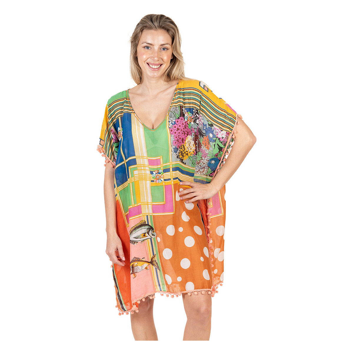 Textiel Dames Pareo Isla Bonita By Sigris Poncho Multicolour