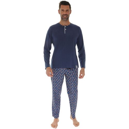 Textiel Heren Pyjama's / nachthemden Pilus FLORAN Blauw