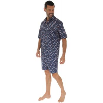 Textiel Heren Pyjama's / nachthemden Pilus FLORAN Blauw