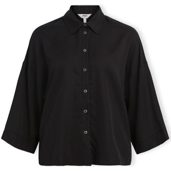 Textiel Dames Tops / Blousjes Object Noos Tilda Boxy Shirt - Black Zwart