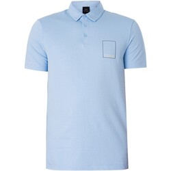 Textiel Heren Polo's korte mouwen EAX Box-logo poloshirt Blauw