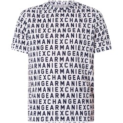 Textiel Heren T-shirts korte mouwen EAX T-shirt met merkpatroon Wit