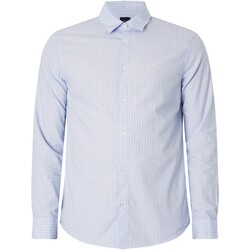 Textiel Heren Overhemden lange mouwen EAX Logo overhemd Blauw