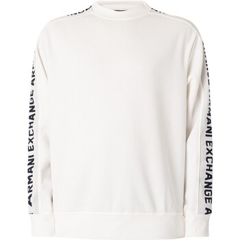 Textiel Heren Sweaters / Sweatshirts EAX Sweater met logo op mouw Wit