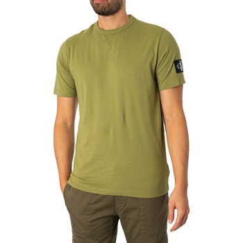 Calvin Klein Jeans Badge Normaal T-shirt Groen