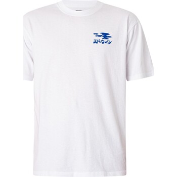 Textiel Heren T-shirts korte mouwen Edwin Gehydrateerd grafisch T-shirt aan de achterkant Wit