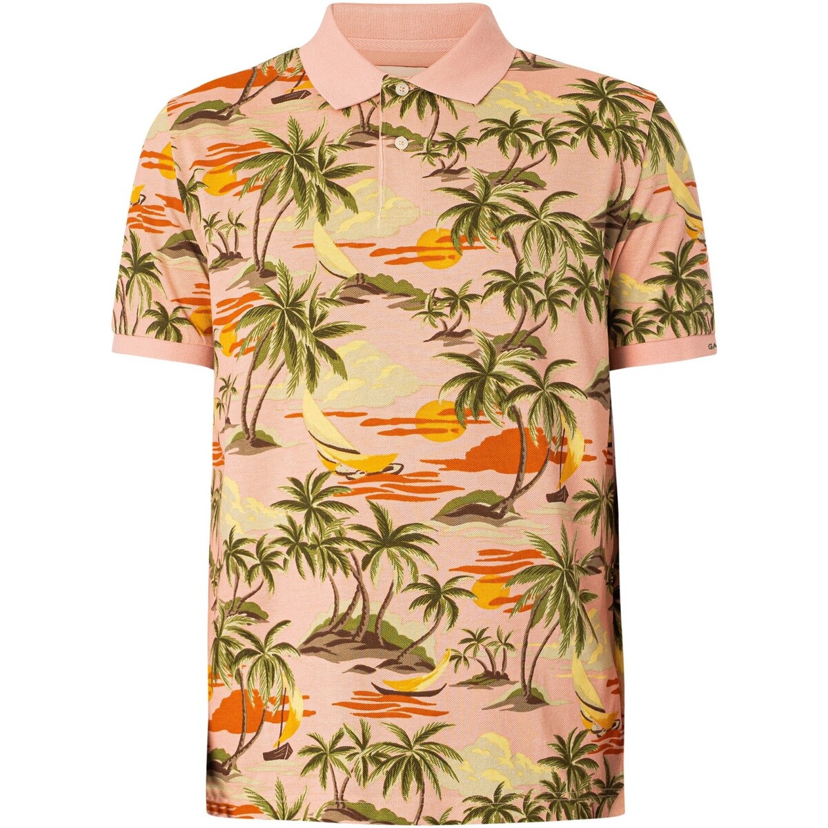 Textiel Heren Polo's korte mouwen Gant Poloshirt met Hawaï-print Roze