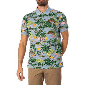 Gant Poloshirt met Hawaï-print Blauw