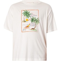 Textiel Heren T-shirts korte mouwen Gant Hawaii bedrukt grafisch T-shirt Wit