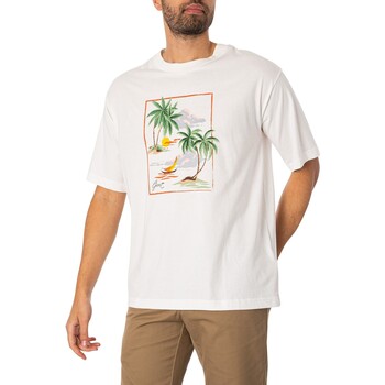 Gant Hawaii bedrukt grafisch T-shirt Wit