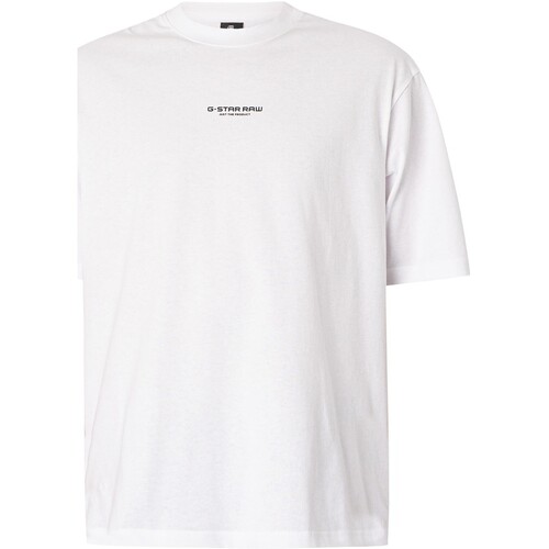 Textiel Heren T-shirts korte mouwen G-Star Raw Boxy T-shirt midden op de borst Wit