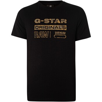 Textiel Heren T-shirts korte mouwen G-Star Raw Distressed Originals slank T-shirt Zwart