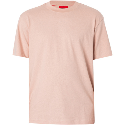 Textiel Heren T-shirts korte mouwen BOSS T-shirt met Dapolino-logo Roze