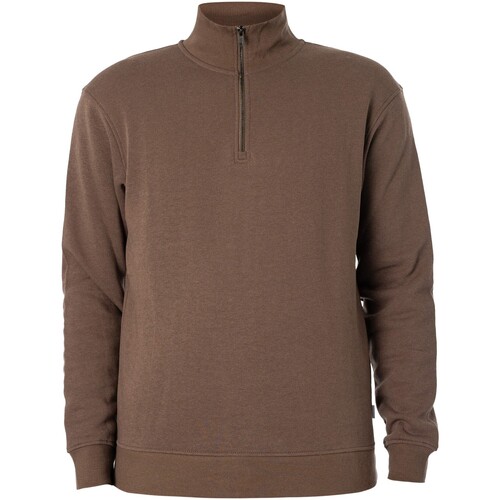 Textiel Heren Sweaters / Sweatshirts Jack & Jones Bradley sweatshirt met halve rits Bruin