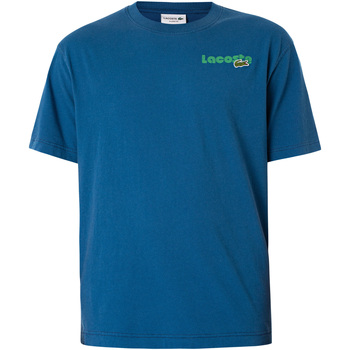 Textiel Heren T-shirts korte mouwen Lacoste Merk T-shirt met logo op de borst Blauw