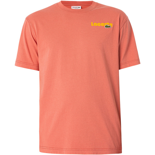 Textiel Heren T-shirts korte mouwen Lacoste Merk T-shirt met logo op de borst Roze