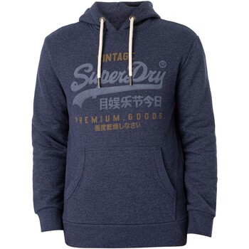 Textiel Heren Sweaters / Sweatshirts Superdry Klassieke vintage logo Heritage-pulloverhoodie Blauw