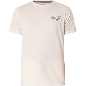 Textiel Heren Pyjama's / nachthemden Tommy Hilfiger Lounge T-shirt met borstlogo Beige