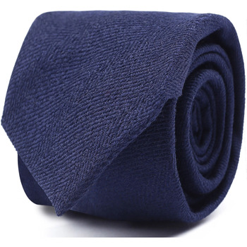 Textiel Heren Stropdassen en accessoires Suitable Stropdas Wol/Zijde Visgraat Navy Blauw