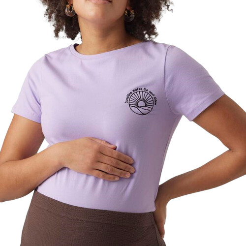 Textiel Dames T-shirts korte mouwen Mamalicious  Violet