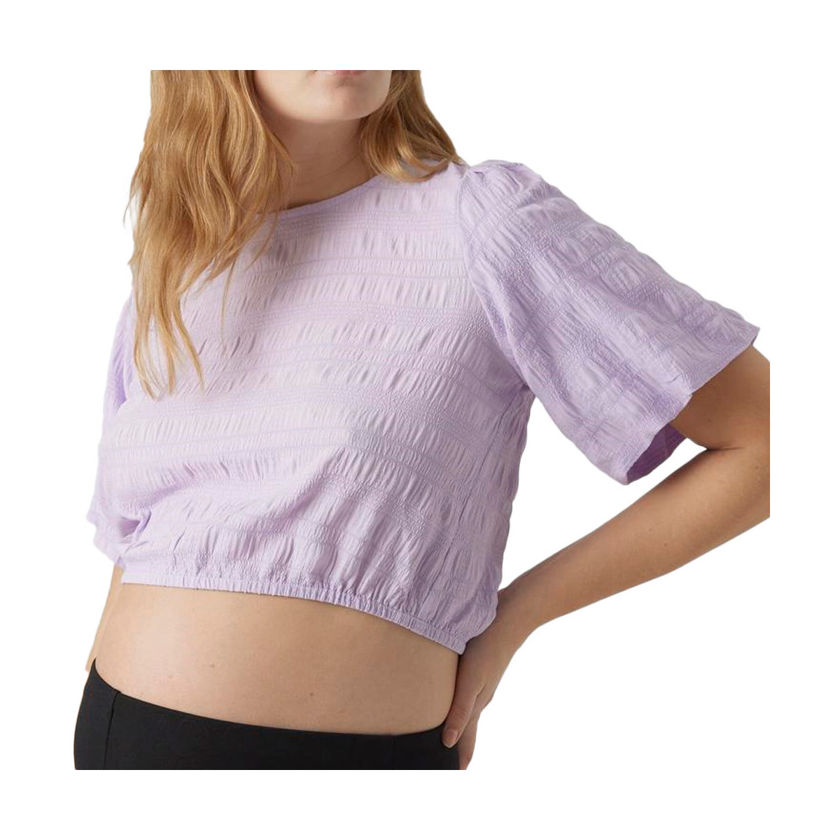 Textiel Dames T-shirts & Polo’s Mamalicious  Violet
