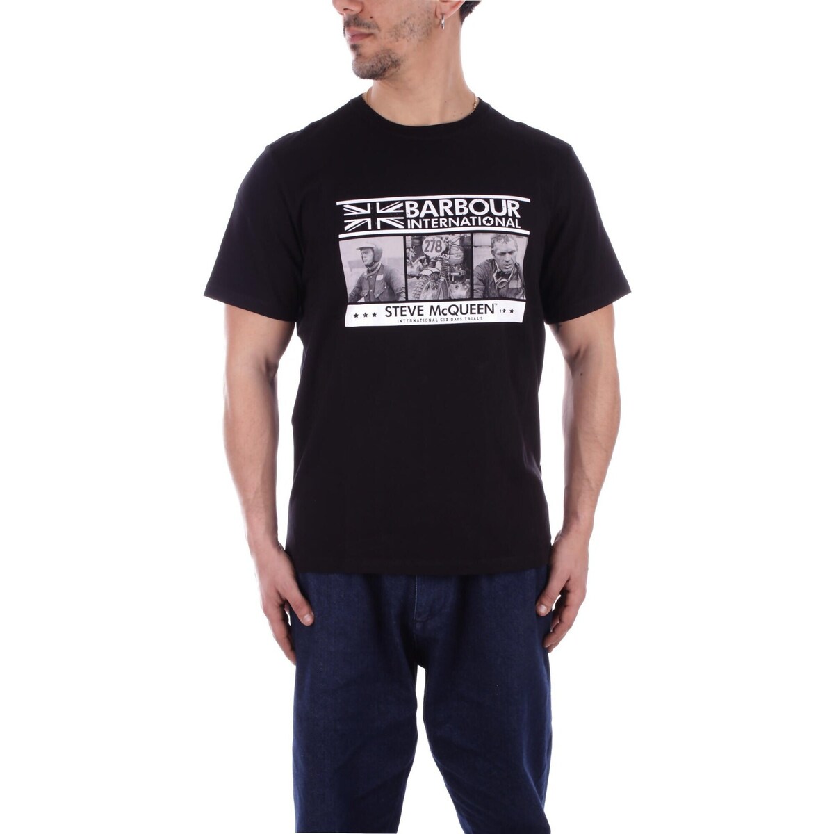 Textiel Heren T-shirts korte mouwen Barbour MTS1247 Zwart