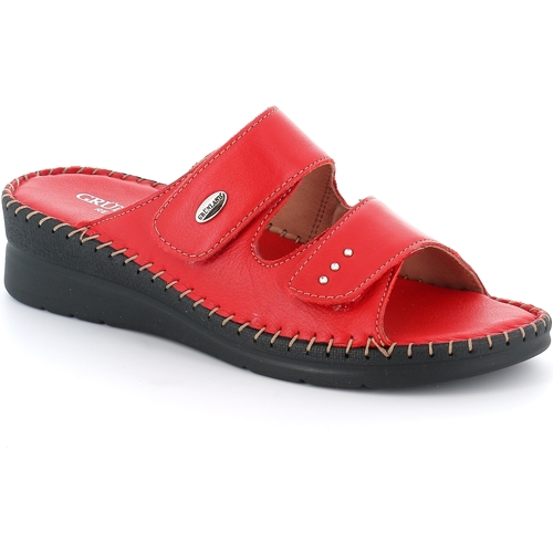 Schoenen Dames Leren slippers Grunland DSG-CI3605 Rood