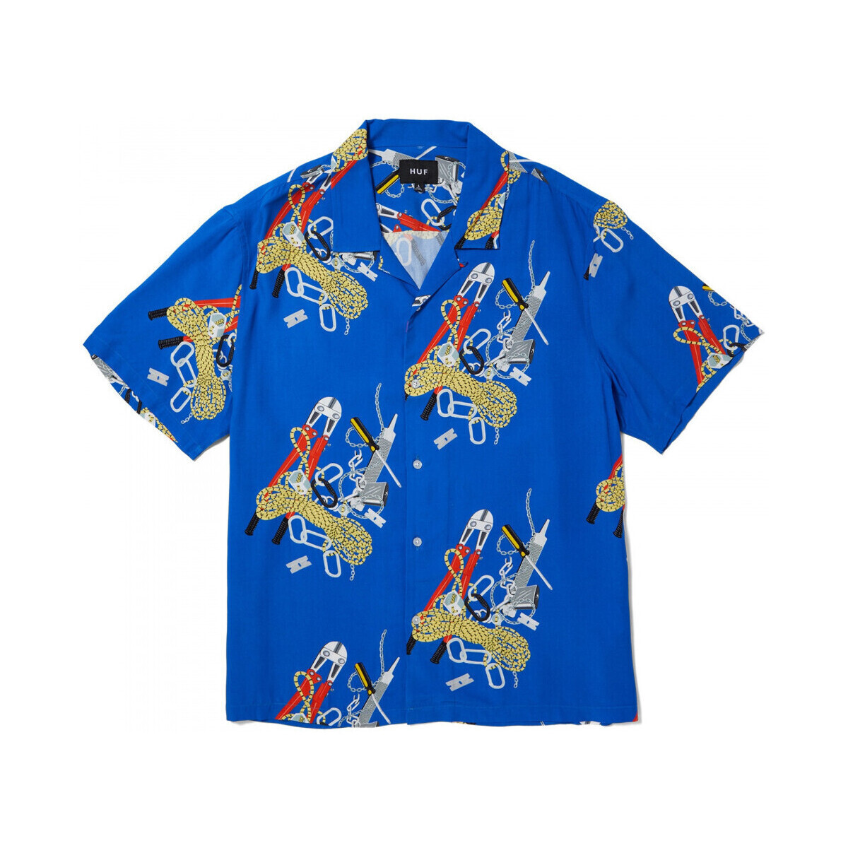 Textiel Heren Overhemden lange mouwen Huf Chemise skidrokyo ss resort top Blauw