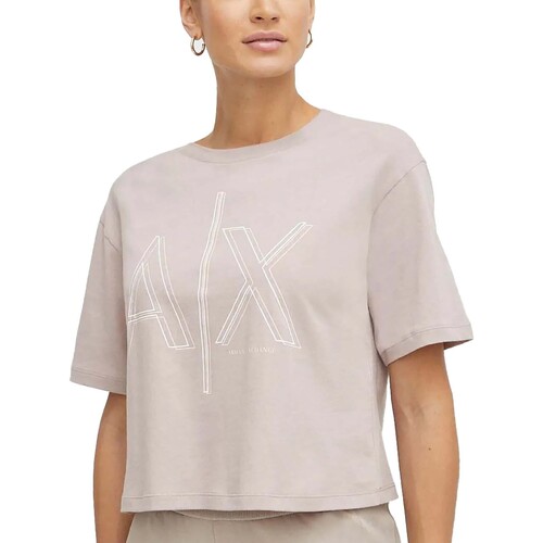 Textiel Dames T-shirts korte mouwen EAX T-Shirt Beige
