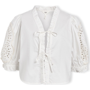 Textiel Dames Tops / Blousjes Object Top Brodera S/S - White Sand Wit