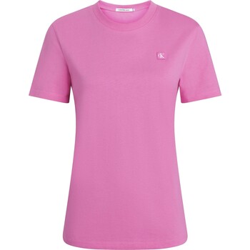 Textiel Dames T-shirts korte mouwen Ck Jeans Ck Embro Badge Regul Roze