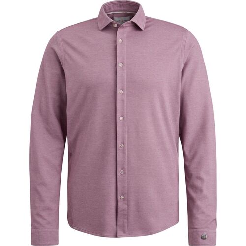 Textiel Heren Overhemden lange mouwen Cast Iron Overhemd Jersey Piqué Mauve Multicolour