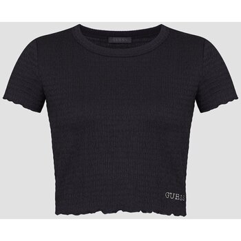 Textiel Dames T-shirts & Polo’s Guess W3GP34 KBQI0 Zwart