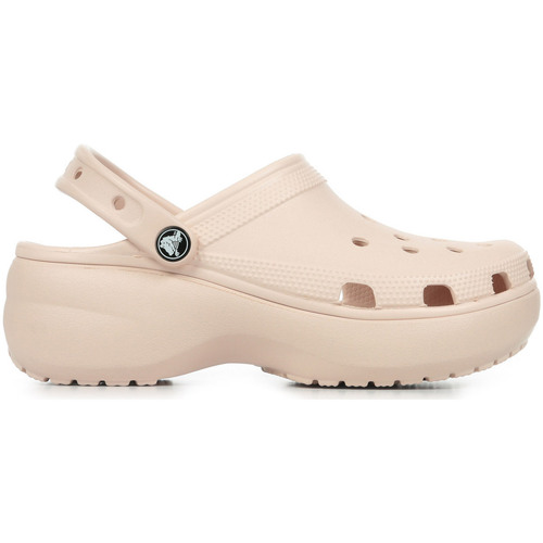 Schoenen Dames Leren slippers Crocs Classic Platform Clog W Roze