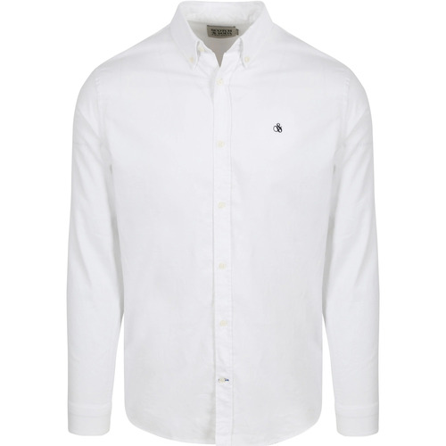 Textiel Heren Overhemden lange mouwen Scotch & Soda Overhemd Oxford Wit Wit
