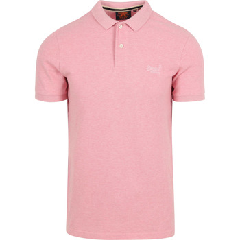Superdry T-shirt Classic Poloshirt Melange Roze
