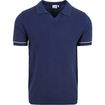 Textiel Heren T-shirts & Polo’s Blue Industry Knitted Poloshirt Riva Navy Blauw
