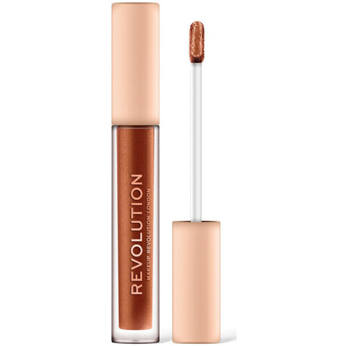 schoonheid Dames Lipgloss Makeup Revolution Metallic Nude Gloss Collectie Bruin
