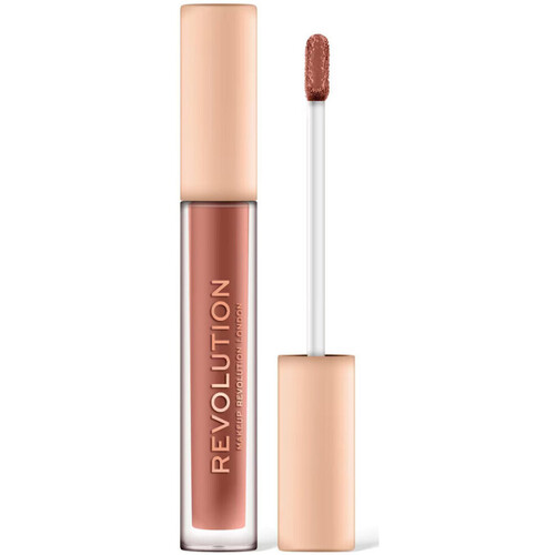 schoonheid Dames Lipgloss Makeup Revolution Metallic Nude Gloss Collectie - Undressed Bruin