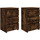 Wonen Nachtkastjes Maison D'home Nachtkastjes 2 st 40x35x62,5 cm bewerkt hout gerookt Bruin