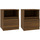 Wonen Nachtkastjes Maison D'home Nachtkastjes 2 st 40x40x50 cm bewerkt hout bruin eikenkleur Bruin