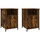 Wonen Nachtkastjes Maison D'home Nachtkastjes 2 st 40x42x60 cm bewerkt hout gerookt Bruin