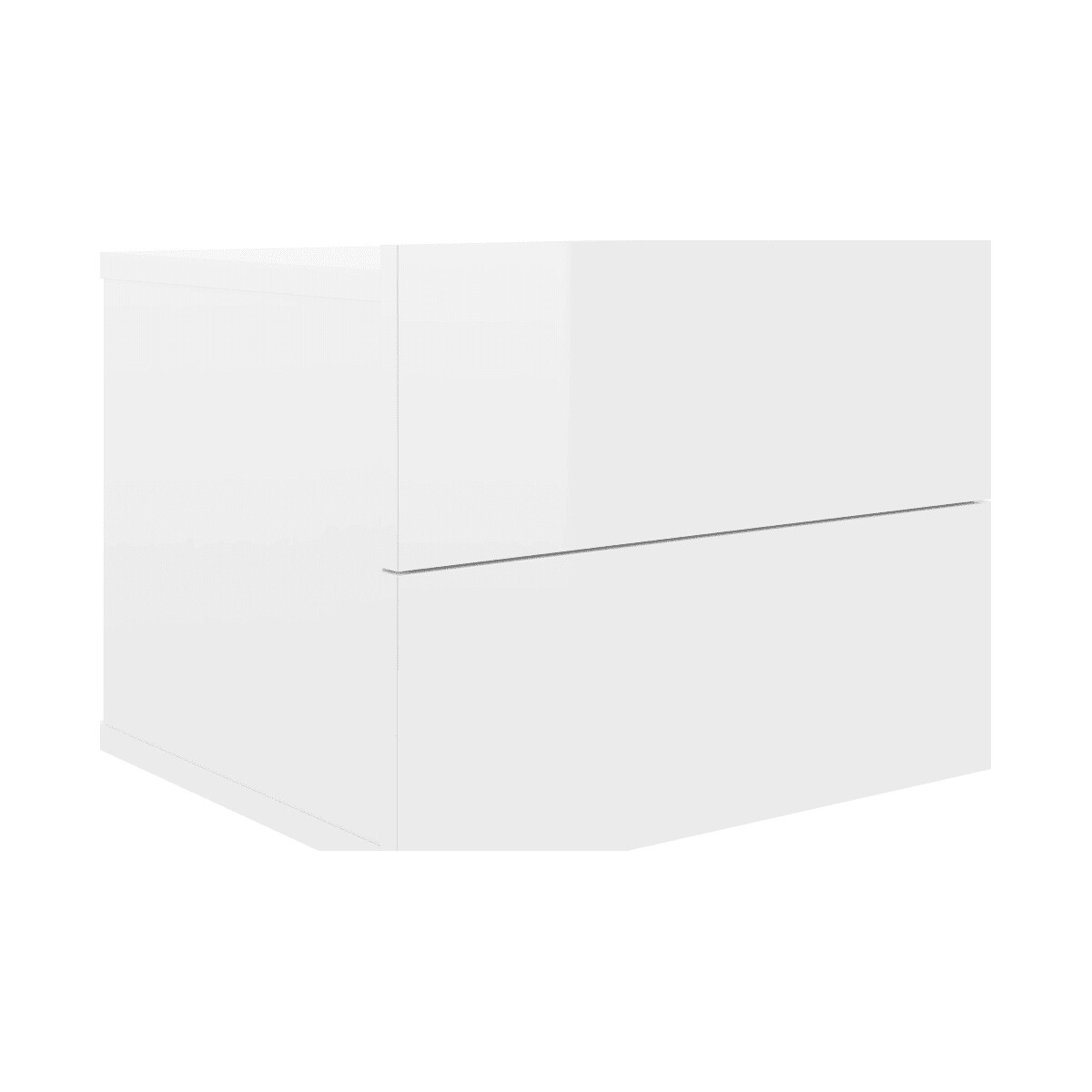 Wonen Nachtkastjes Maison D'home Nachtkastje 40x30x30 cm bewerkt hout hoogglans wit Wit