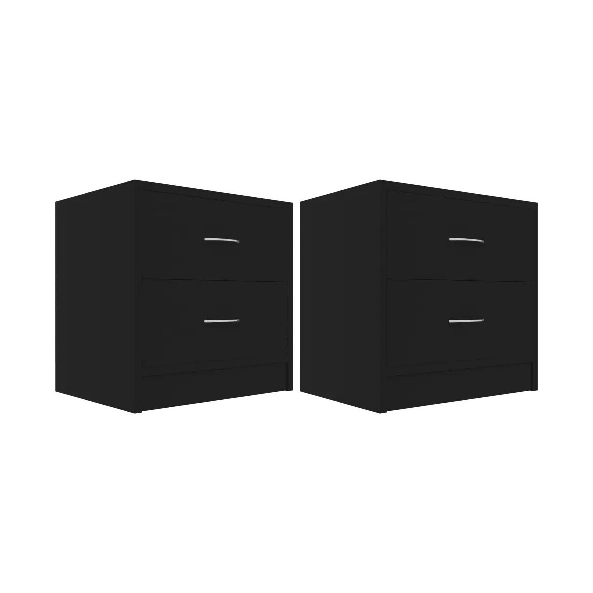Wonen Nachtkastjes Maison D'home Nachtkastjes 2 st 40x30x40 cm bewerkt hout zwart Zwart