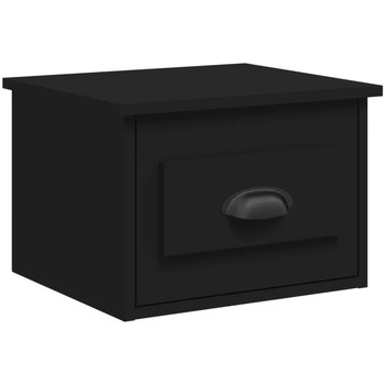 Maison D'home Nachtkastje wandgemonteerd 41,5x36x28 cm zwart Zwart