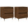 Wonen Nachtkastjes Maison D'home Nachtkastjes 2 st 40x35x50 cm bewerkt hout bruin eikenkleur Bruin