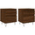 Wonen Nachtkastjes Maison D'home Nachtkastjes 2 st 40x35x50 cm bewerkt hout bruin eikenkleur Bruin