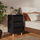 Wonen Nachtkastjes Maison D'home Nachtkastjes 2 st met massief houten poten 40x35x69 cm zwart Zwart