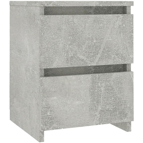 Wonen Nachtkastjes Maison D'home Nachtkastje 30x30x40 cm bewerkt hout betongrijs Grijs