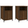 Wonen Nachtkastjes Maison D'home Nachtkastjes 2 st 40x42x60 cm bewerkt hout bruin eikenkleur Bruin